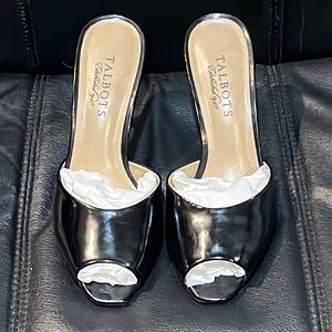 Talbots Blue Open Toe Strapless Heels Women’s Size 6 Black New No Box